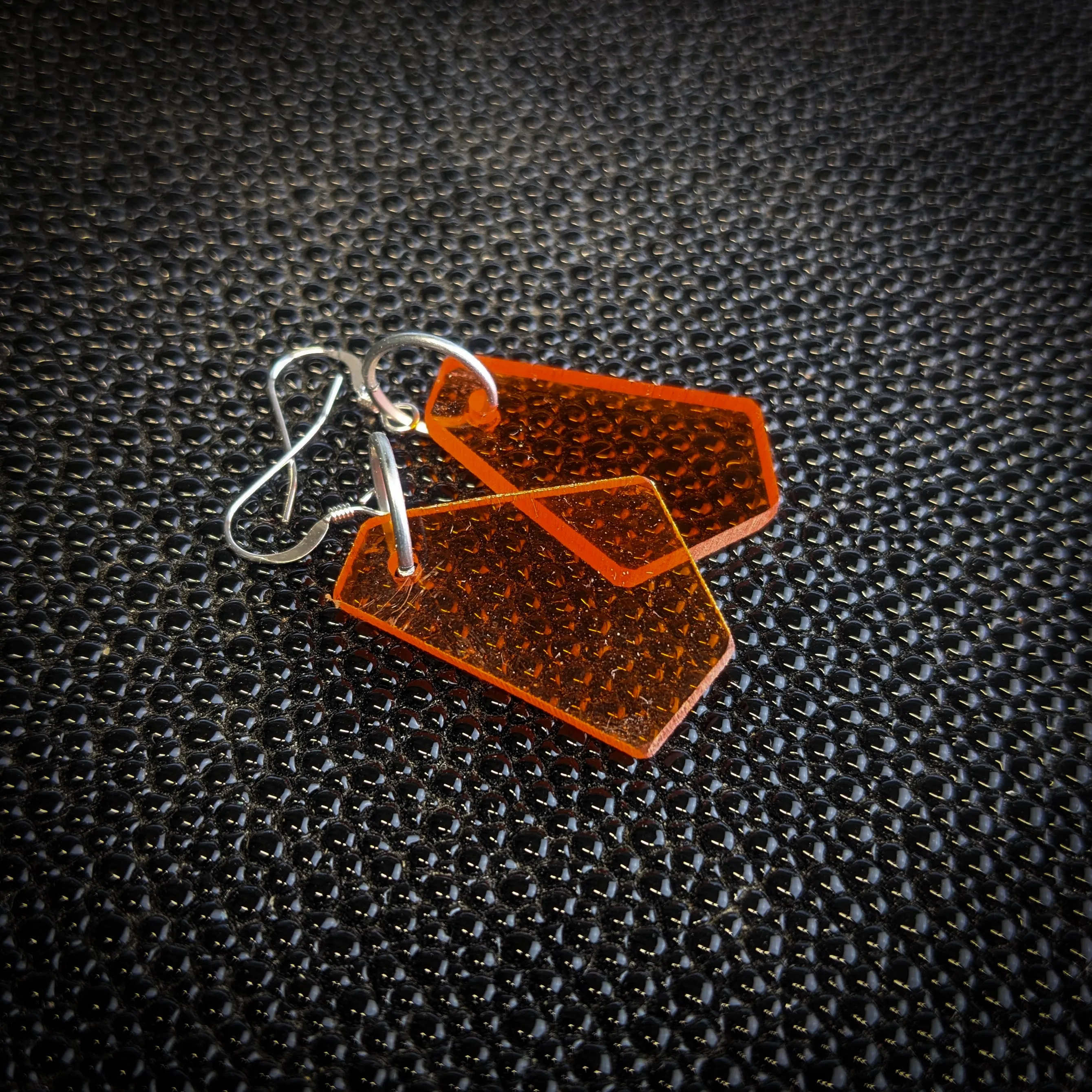 Orange Skews Dangle Earrings