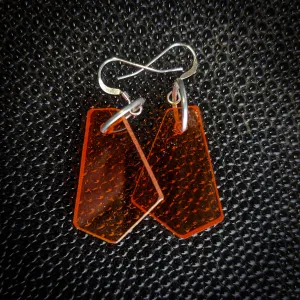 Orange Skews Dangle Earrings