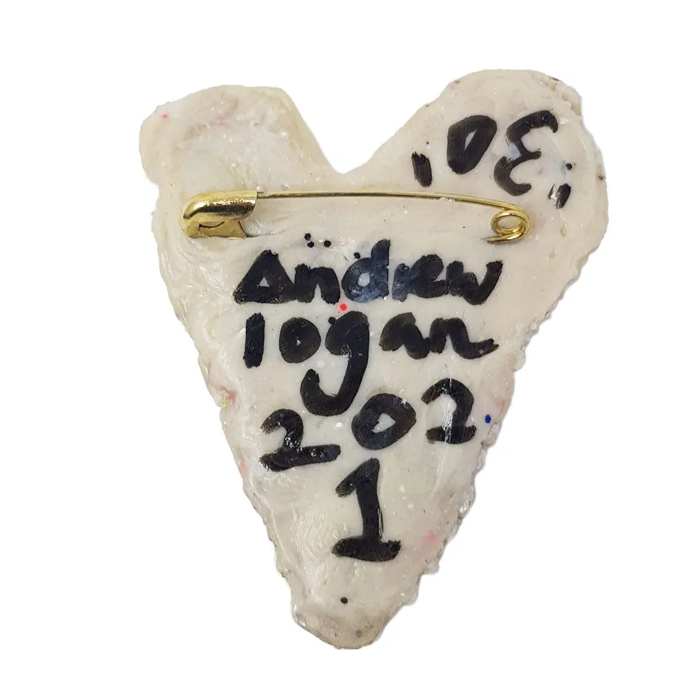 PEARL HEART BROOCH