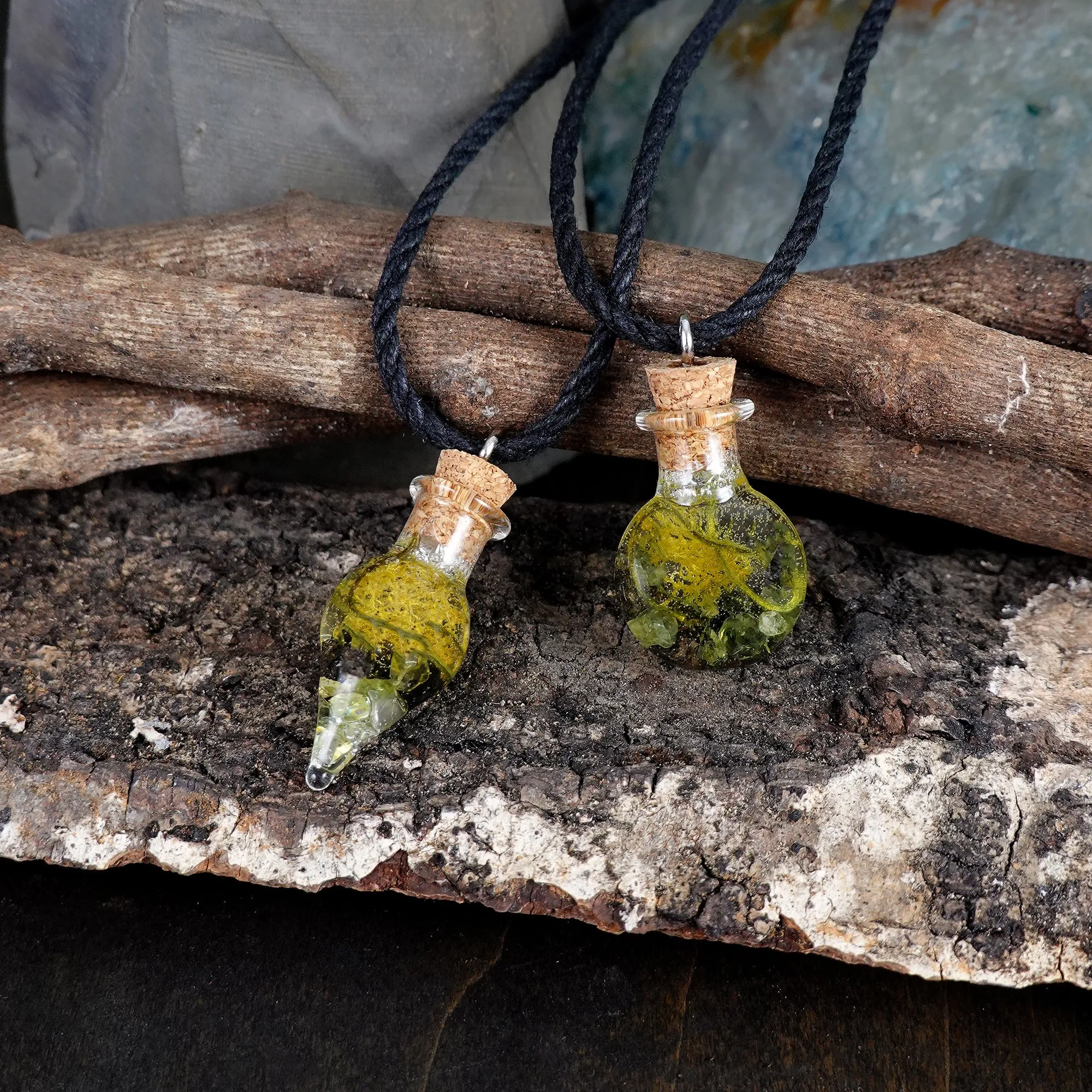 Peridot & Lava Rock Luck Necklace