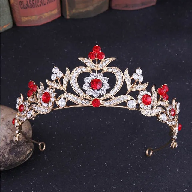 Petite Tiara Crowns Wedding Crystal Flower Bridal Hair Jewelry