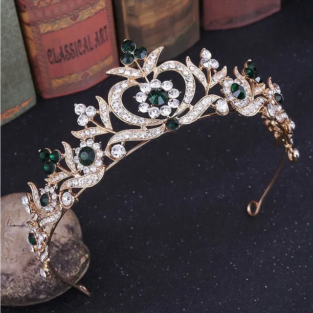 Petite Tiara Crowns Wedding Crystal Flower Bridal Hair Jewelry
