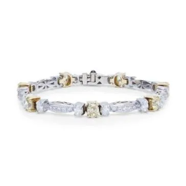 Platinum and 18k Yellow Gold Diamonds Bracelet
