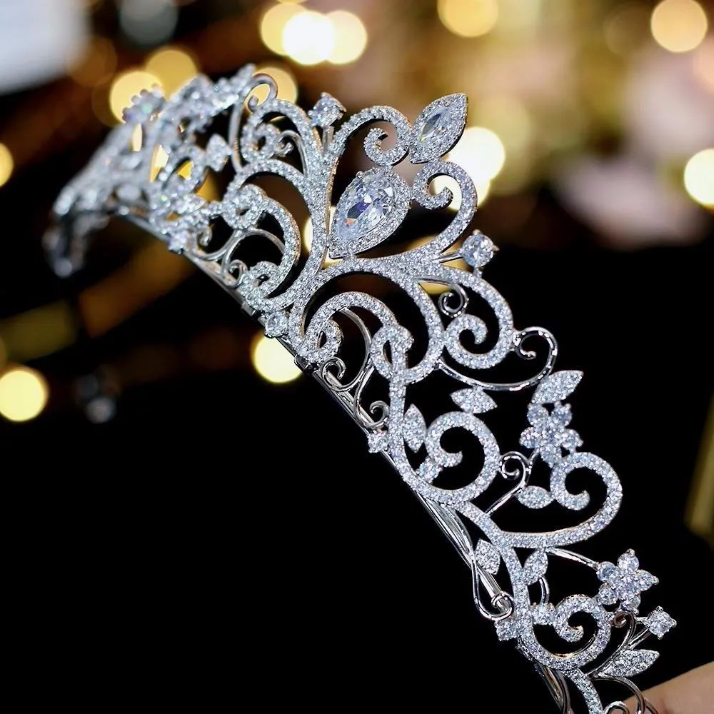 "Kyana" - Silver Cubic Zirconia Bridal Tiara