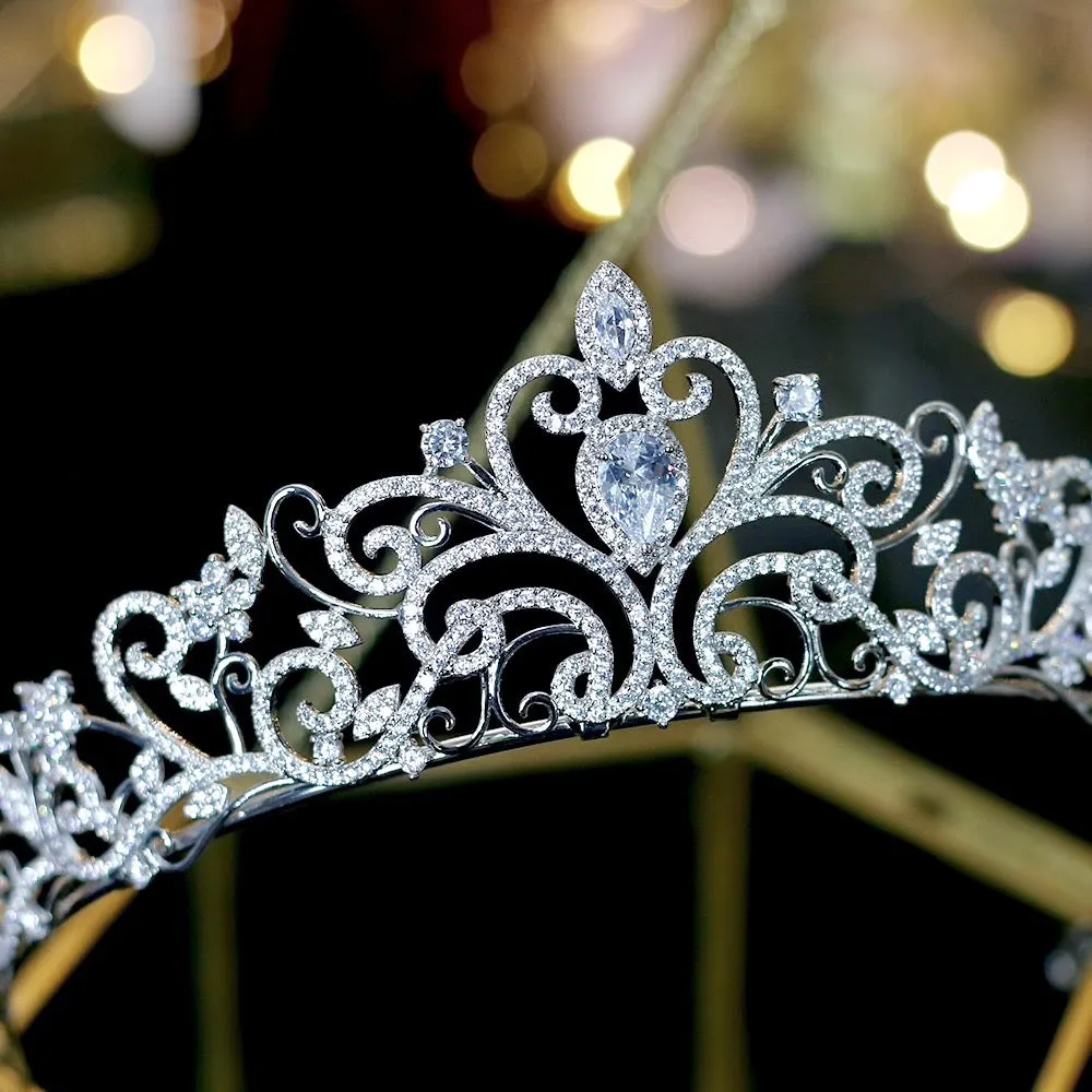 "Kyana" - Silver Cubic Zirconia Bridal Tiara