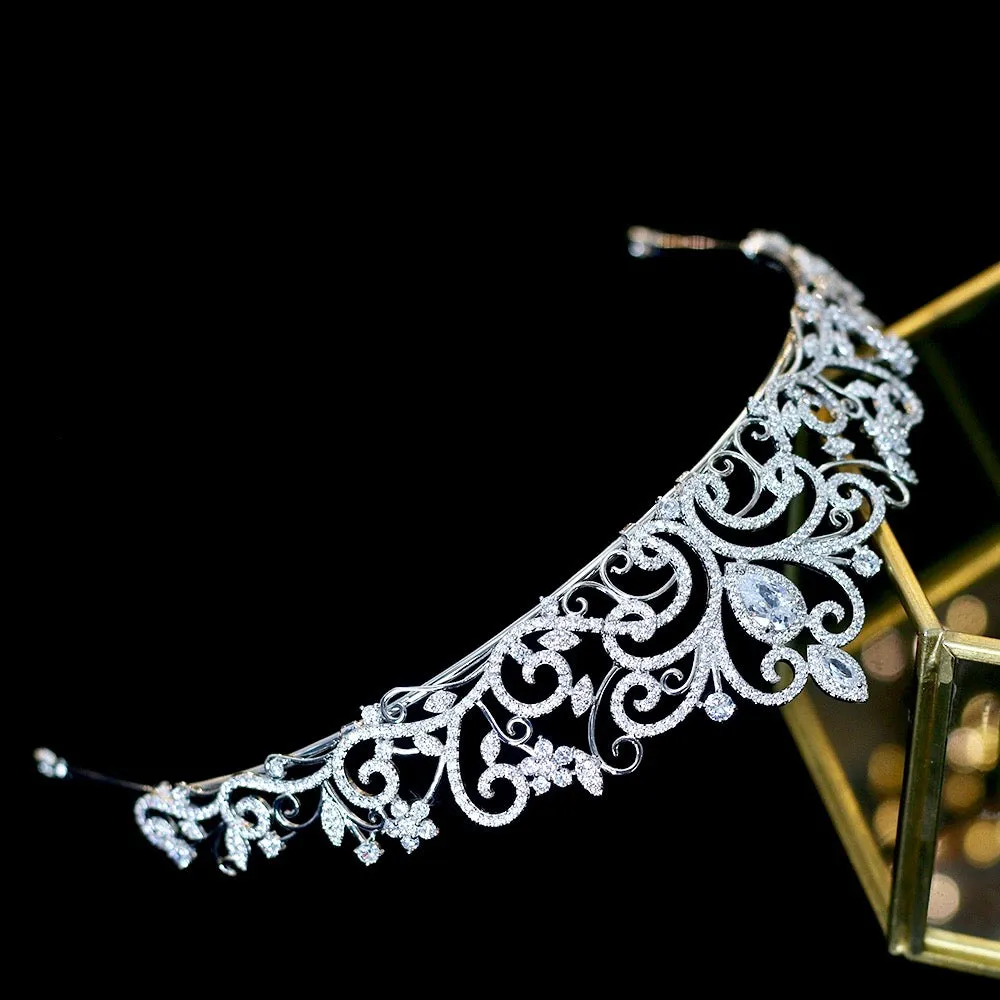 "Kyana" - Silver Cubic Zirconia Bridal Tiara