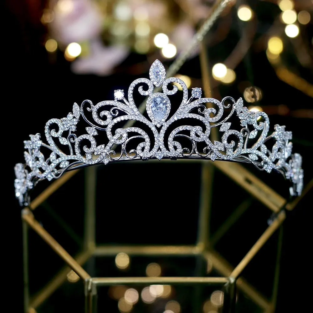 "Kyana" - Silver Cubic Zirconia Bridal Tiara