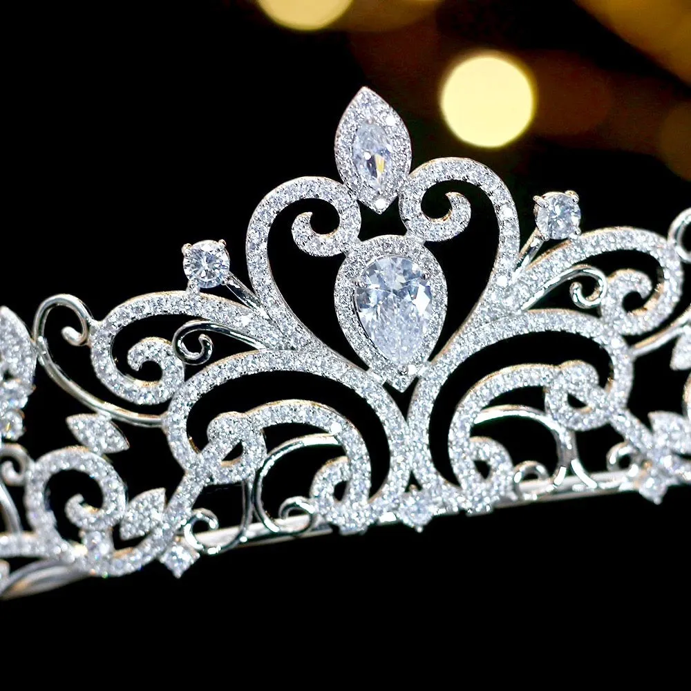 "Kyana" - Silver Cubic Zirconia Bridal Tiara