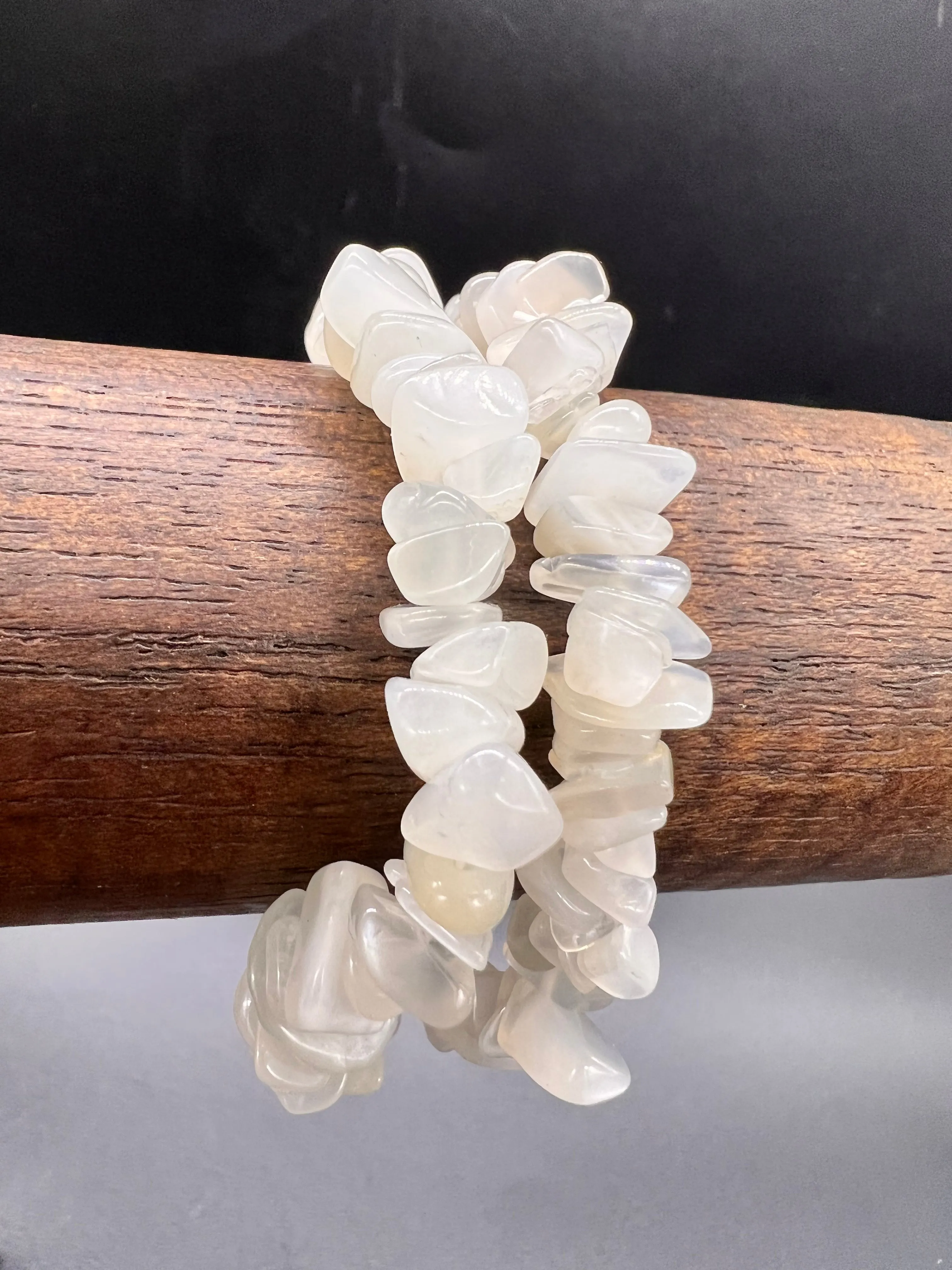Rainbow Moonstone Crystal Chip Bracelet