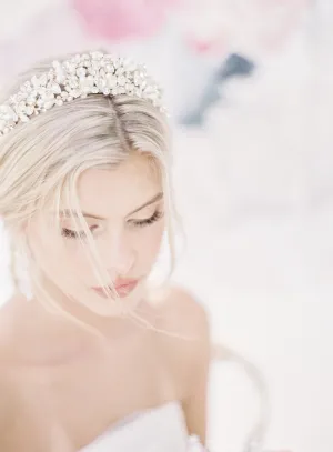 RANIER Crystal and Freshwater Pearl Headpiece Tiara