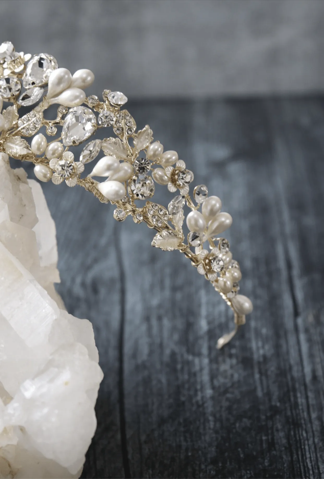 RANIER Crystal and Freshwater Pearl Headpiece Tiara
