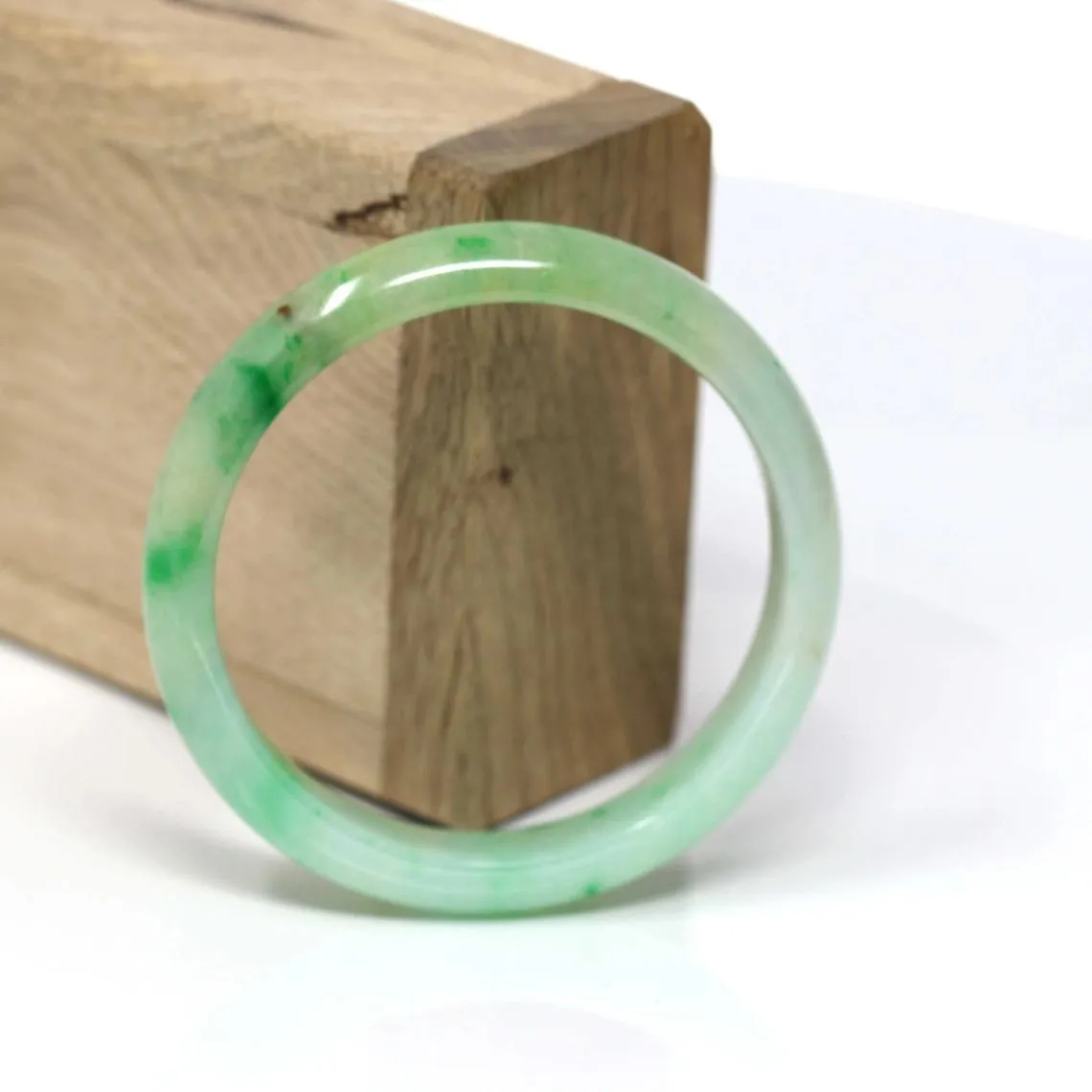 RealJade® Classic Bangle Natural Jadeite Jade Bangle Bracelet ( 53 mm) #442
