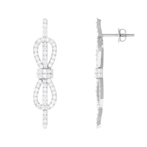 Round Moissanite Infinity Dangle Earrings