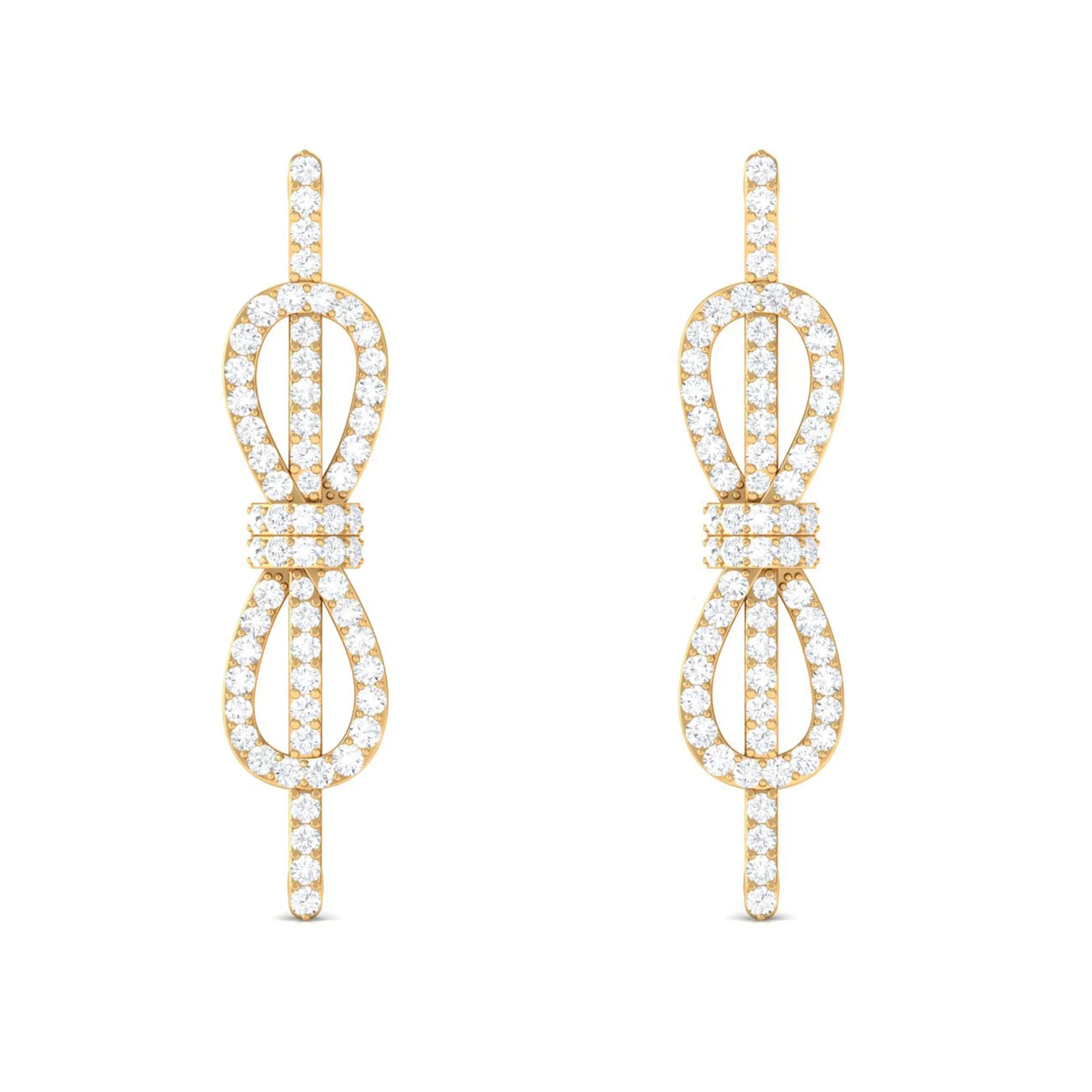 Round Moissanite Infinity Dangle Earrings