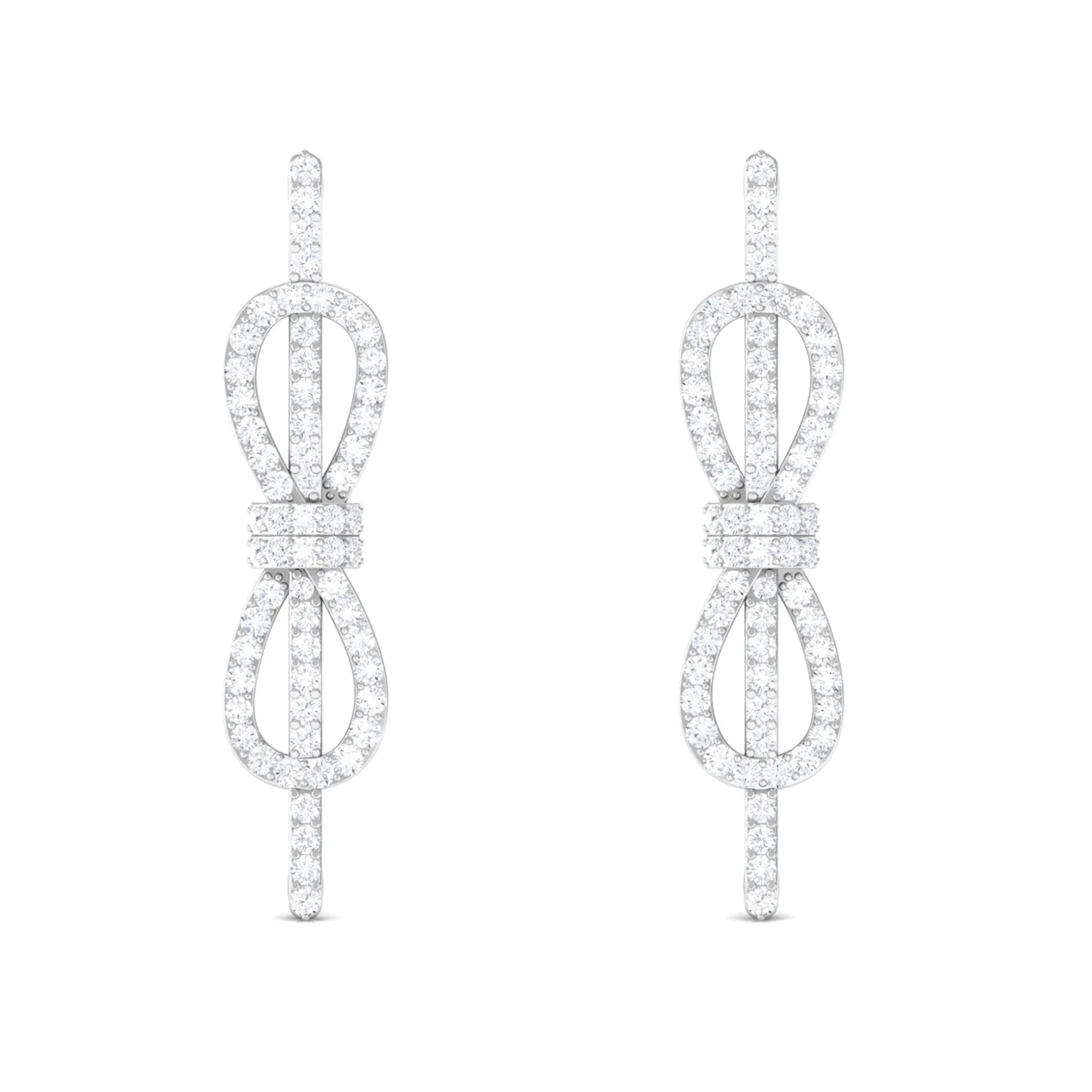 Round Moissanite Infinity Dangle Earrings