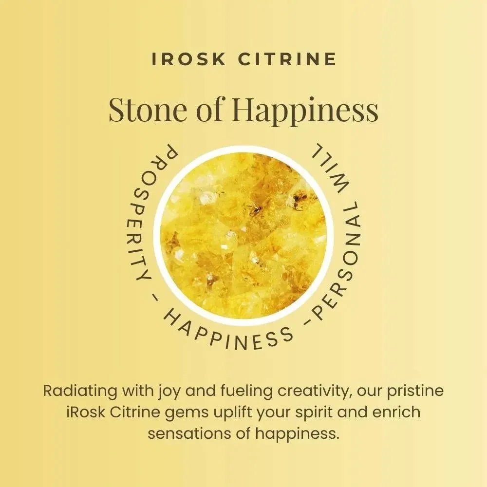 Round Shape Natural Citrine Necklace in Sterling Silver | Irosk Australia ®