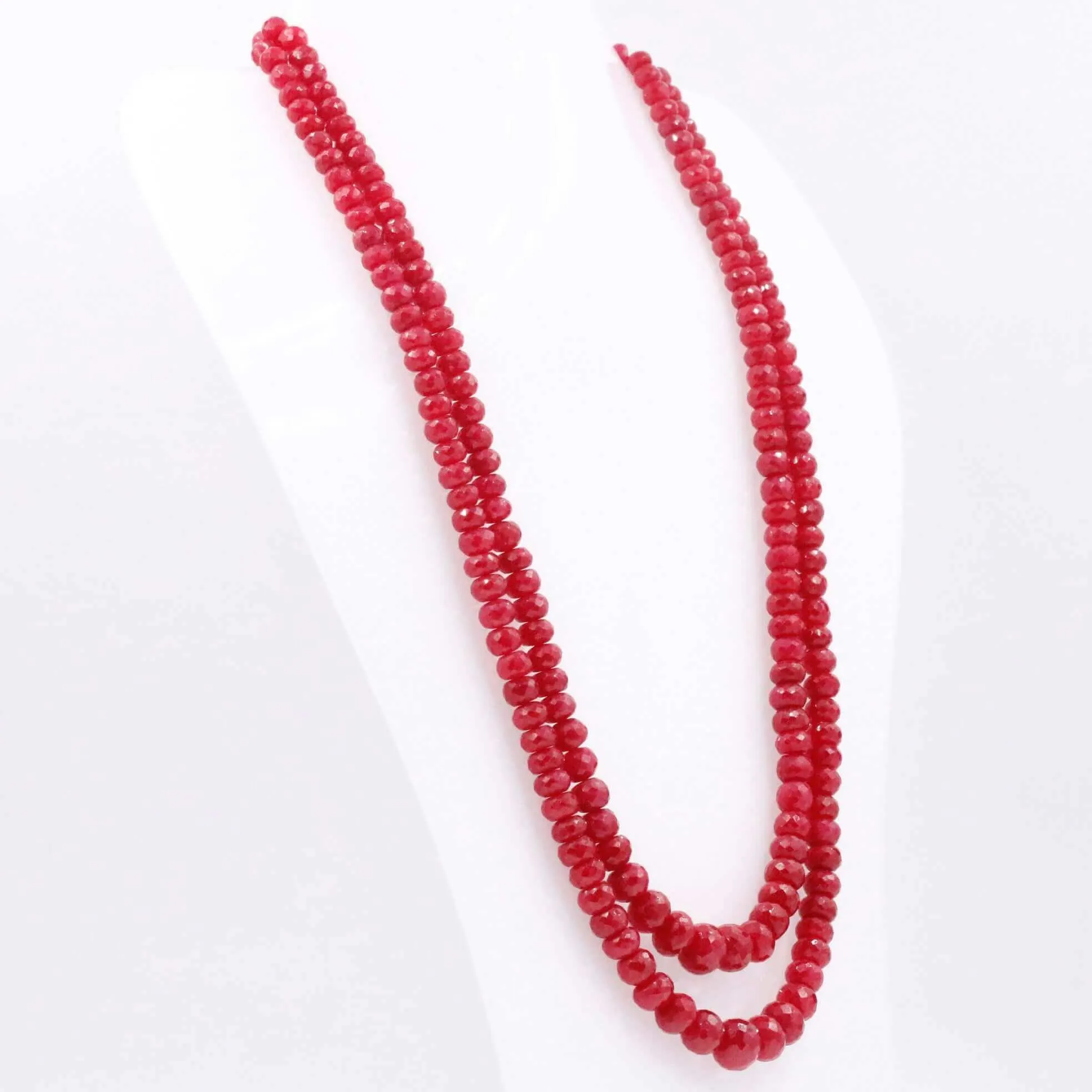 Ruby Beaded Necklace Faceted Ruby Necklace Long Necklace Indian Necklace Sarafa Necklace Gemstone Necklace SKU 6143212