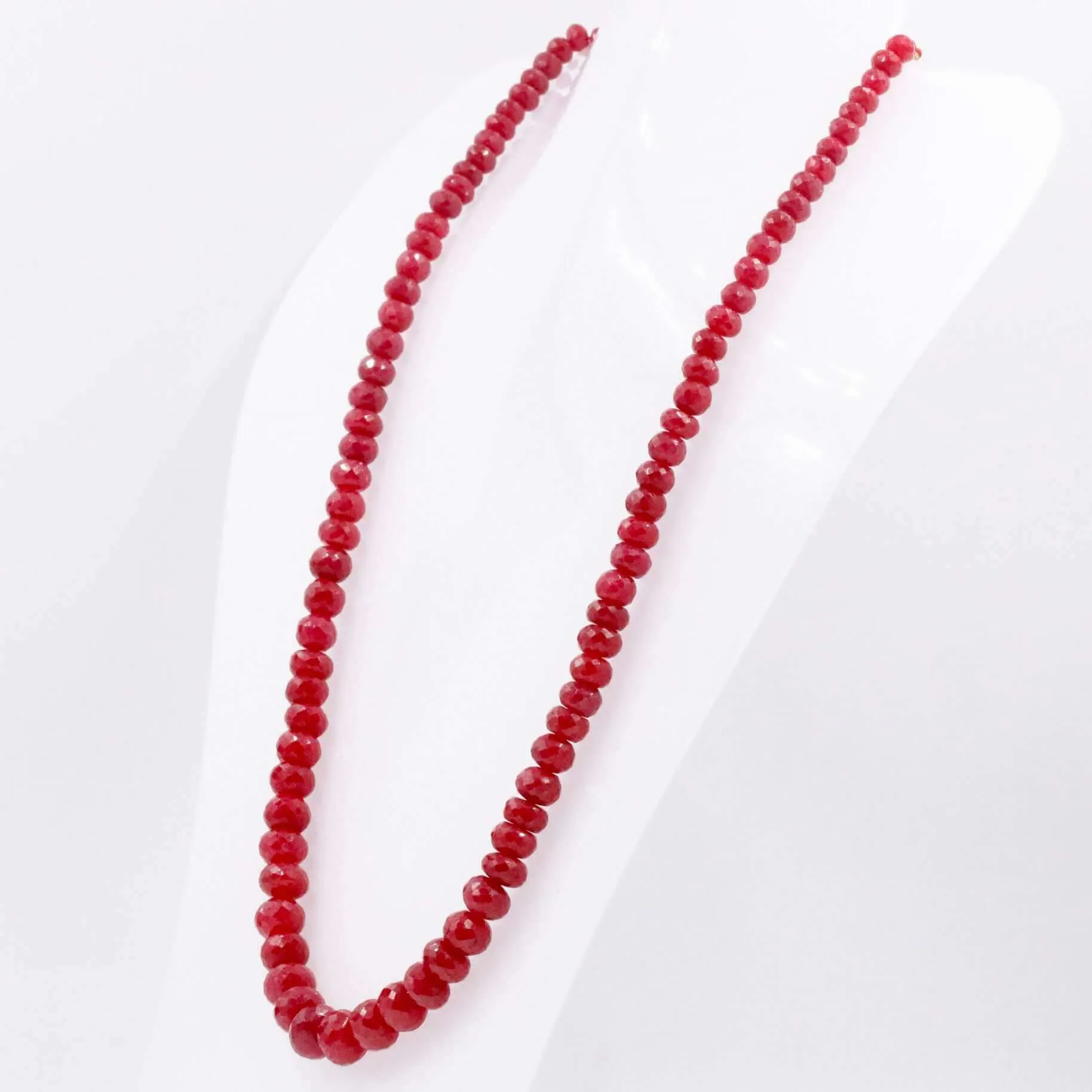 Ruby Beaded Necklace Faceted Ruby Necklace Long Necklace Indian Necklace Sarafa Necklace Gemstone Necklace SKU 6143212