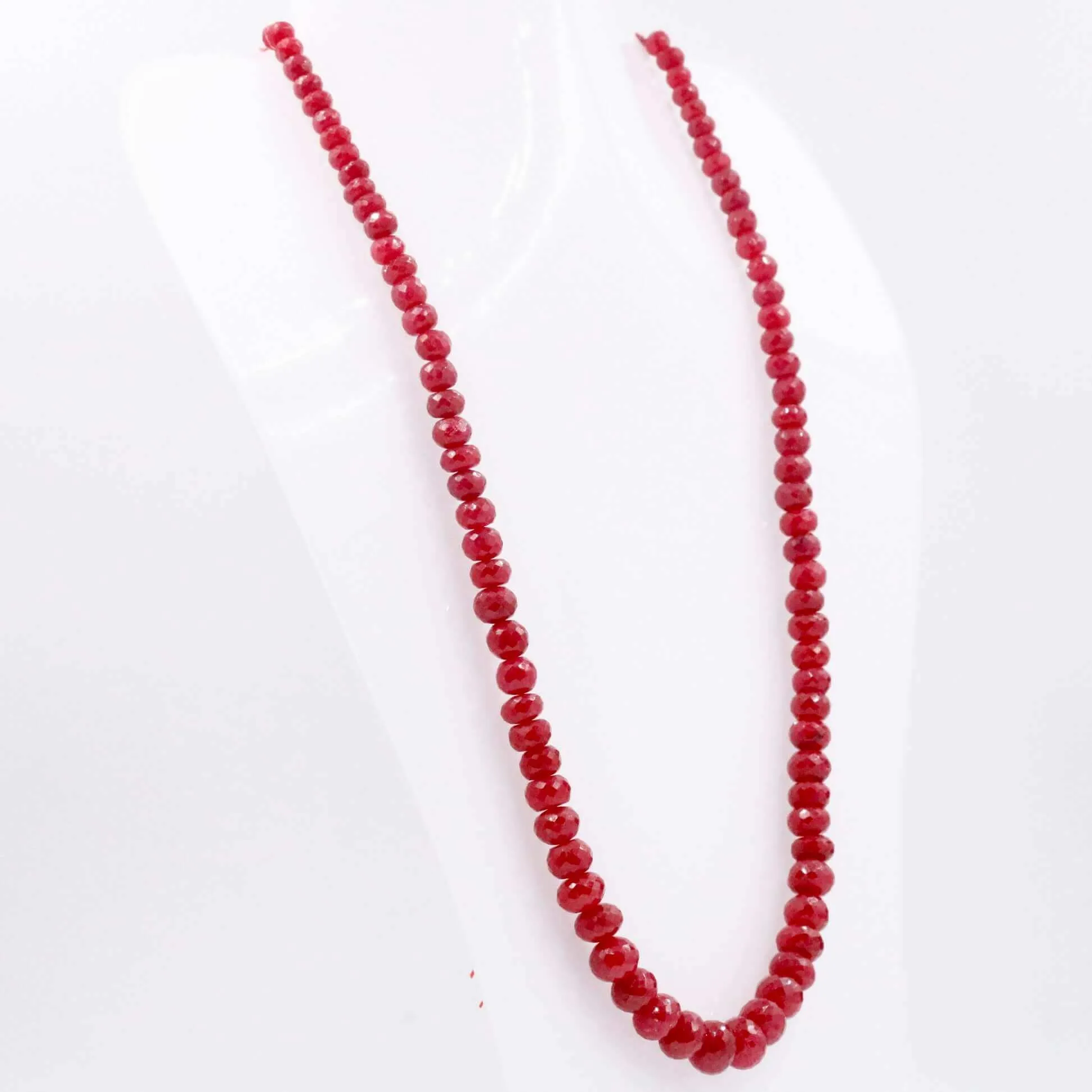 Ruby Beaded Necklace Faceted Ruby Necklace Long Necklace Indian Necklace Sarafa Necklace Gemstone Necklace SKU 6143212