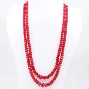 Ruby Beaded Necklace Faceted Ruby Necklace Long Necklace Indian Necklace Sarafa Necklace Gemstone Necklace SKU 6143212