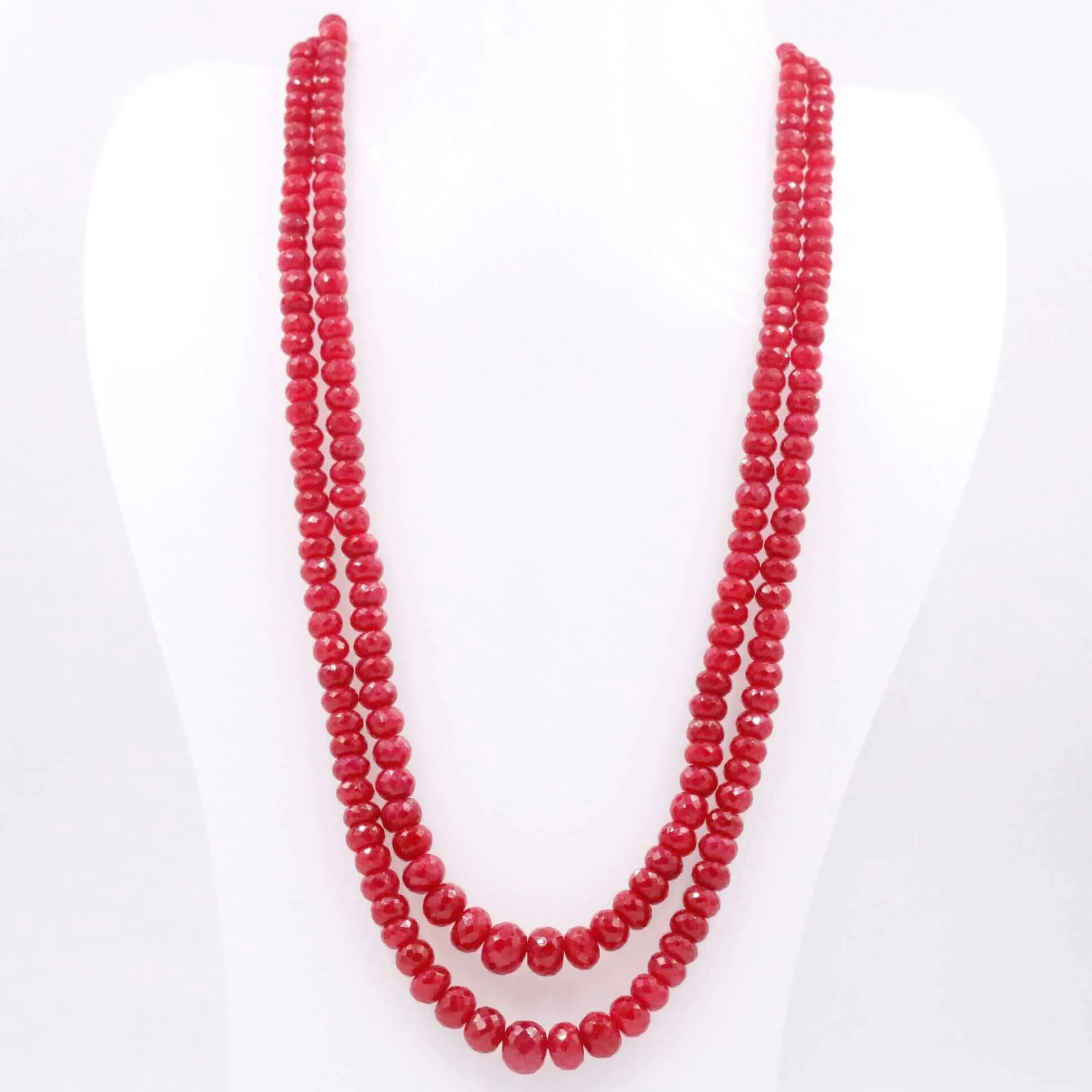Ruby Beaded Necklace Faceted Ruby Necklace Long Necklace Indian Necklace Sarafa Necklace Gemstone Necklace SKU 6143212