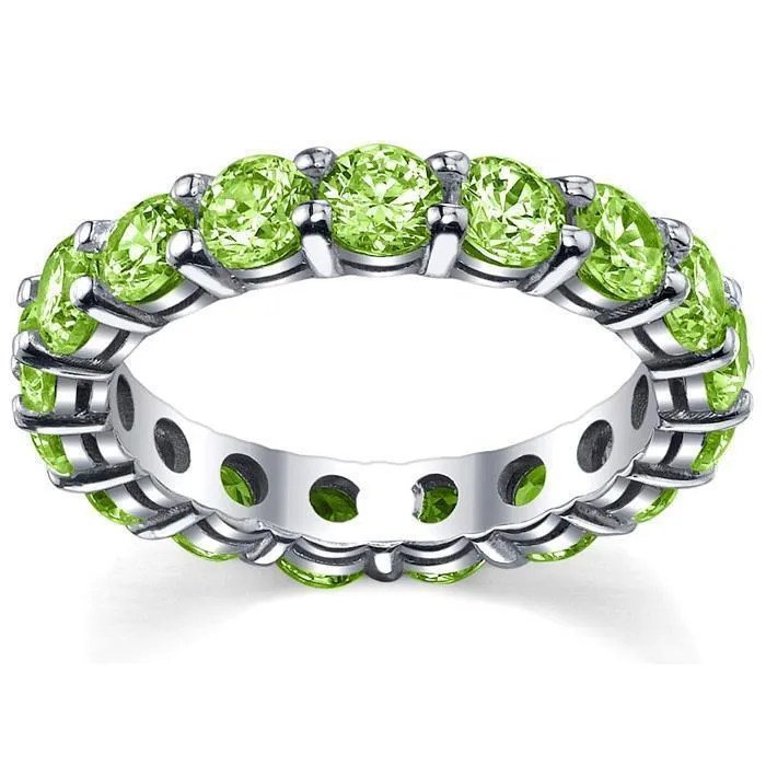 Shared Prong Peridot Eternity Ring