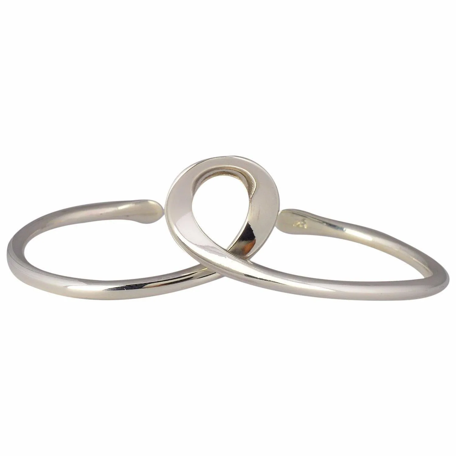 Silver Adjustable Knotted Bangle