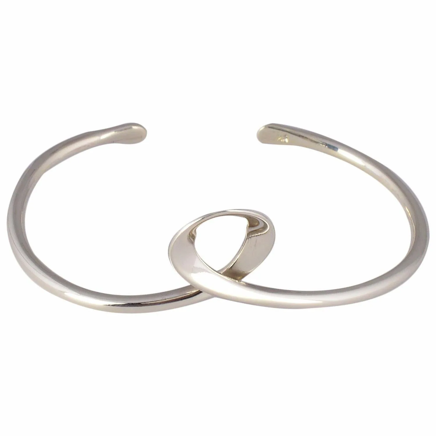 Silver Adjustable Knotted Bangle