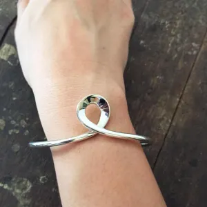 Silver Adjustable Knotted Bangle