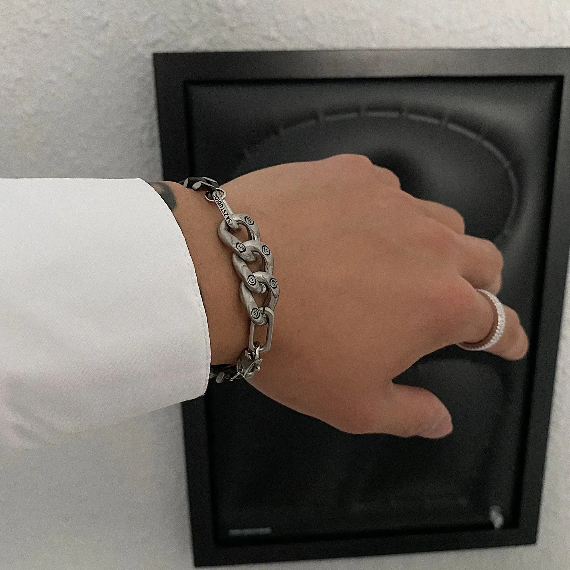 Smiley Cuban Chain Bracelet