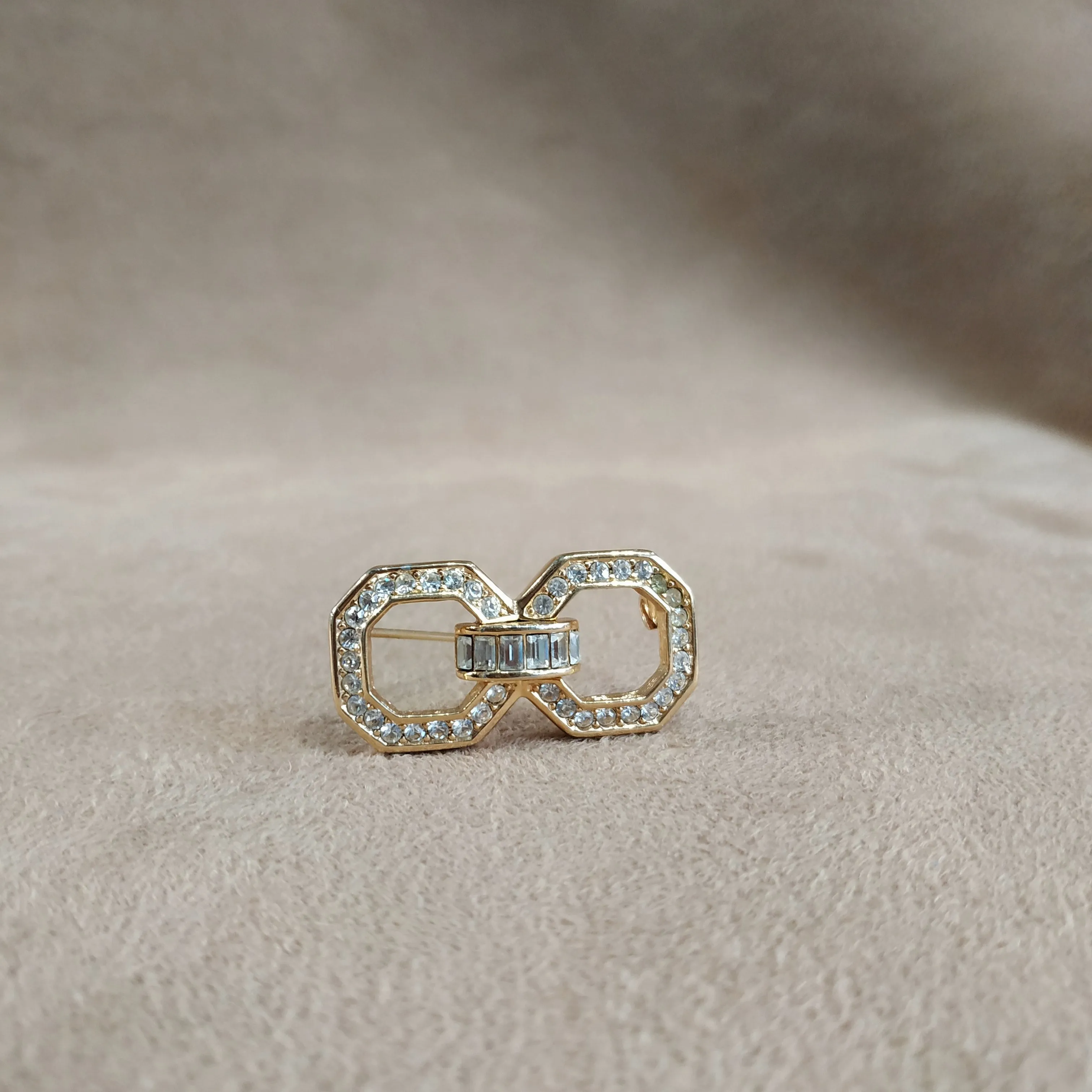 Sparkly Gold Deco Style Vintage Brooch by Christian Dior Germany