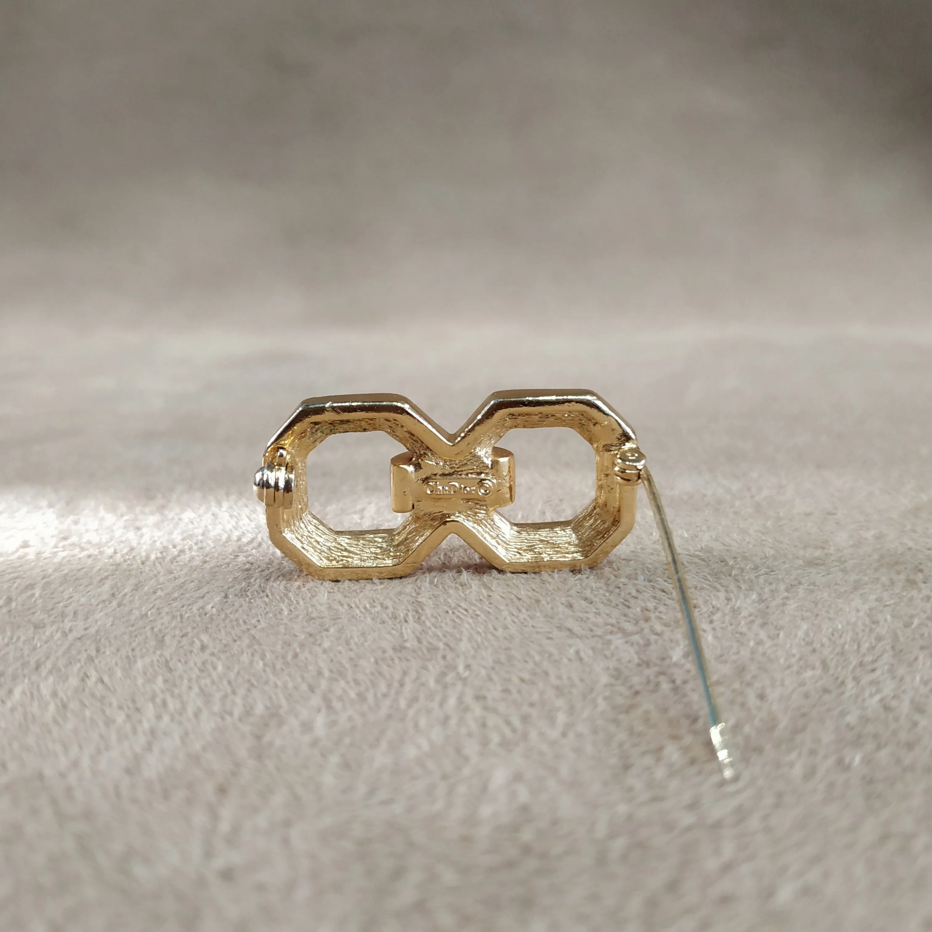 Sparkly Gold Deco Style Vintage Brooch by Christian Dior Germany