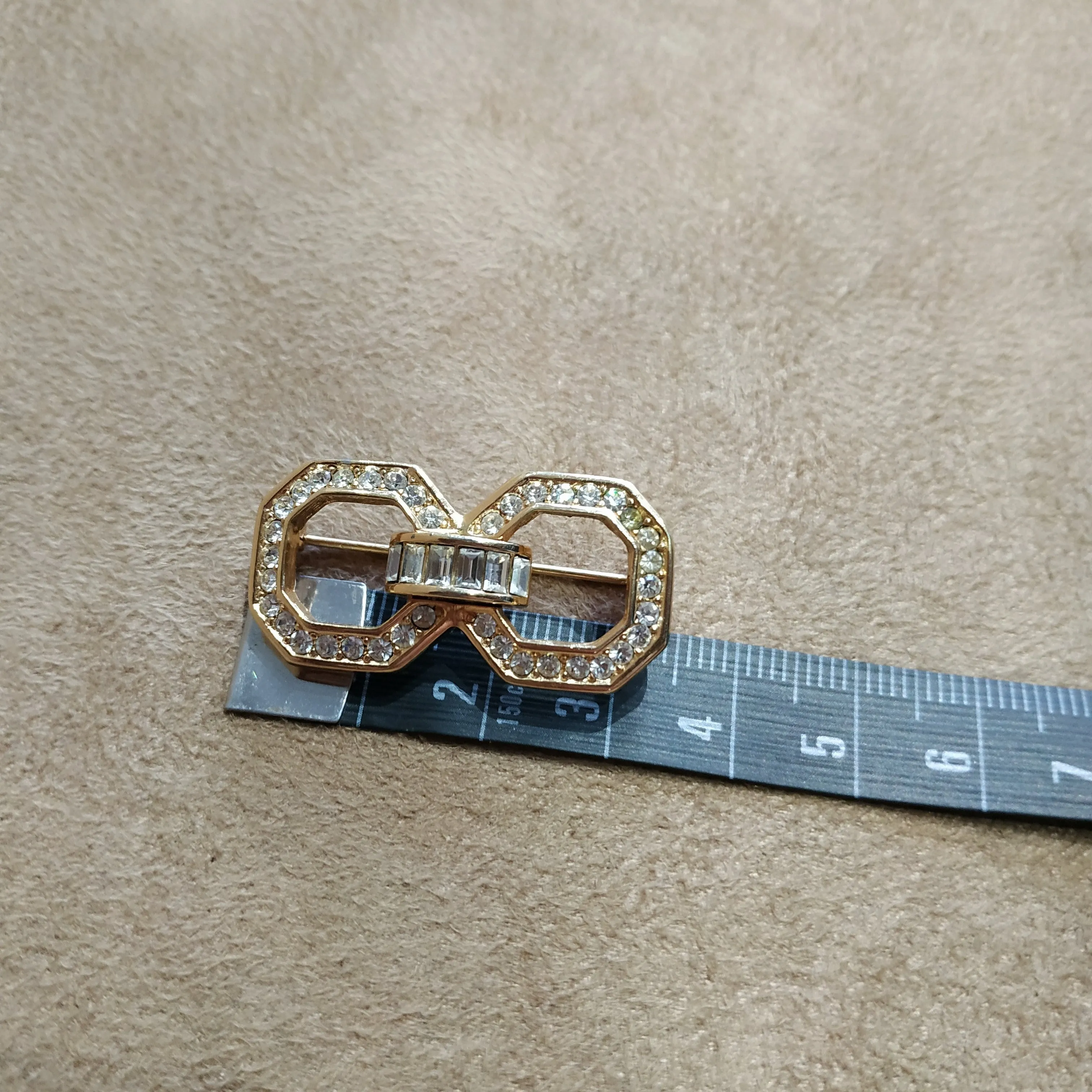 Sparkly Gold Deco Style Vintage Brooch by Christian Dior Germany