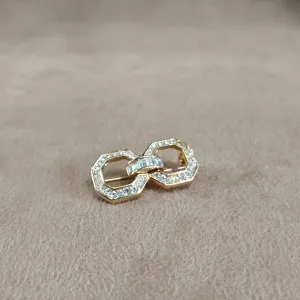 Sparkly Gold Deco Style Vintage Brooch by Christian Dior Germany