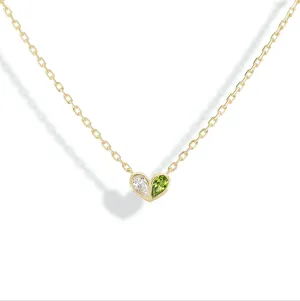 Sweetheart Necklace Diamond & Peridot