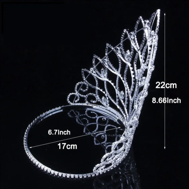 Tall Crystal Rhinestone Party Tiara  Pageant Crown