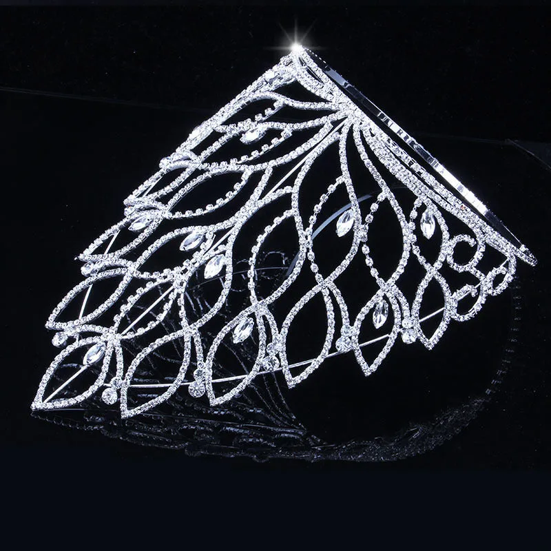 Tall Crystal Rhinestone Party Tiara  Pageant Crown