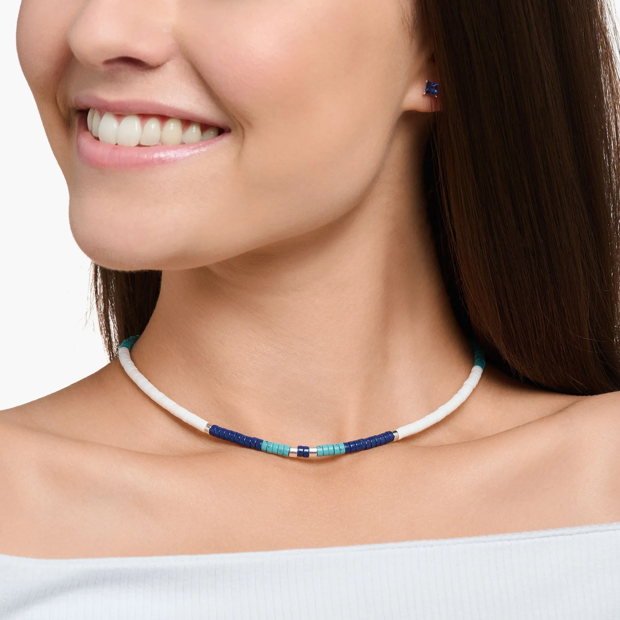 Thomas Sabo Necklace With Blue Stones KE2159-058-7