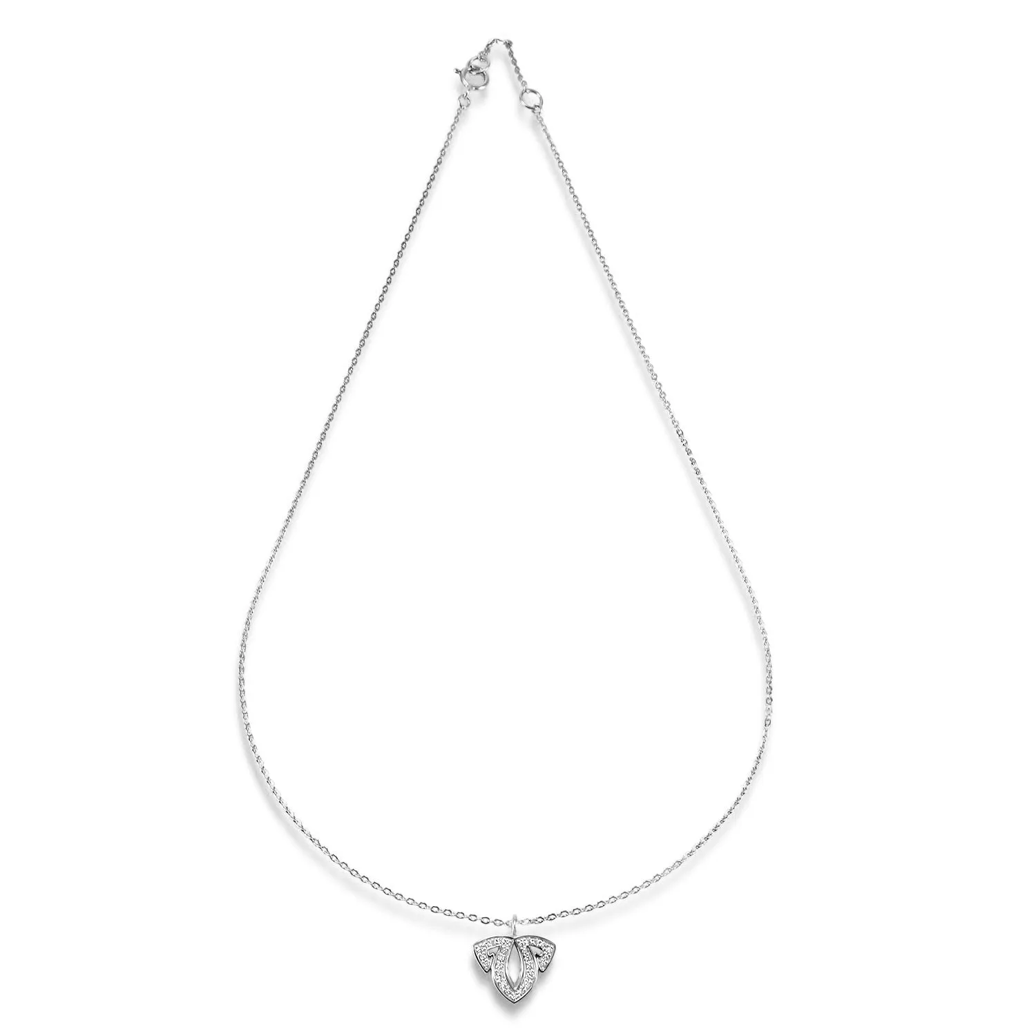 Tiara Pavé Charm Pendant - Sterling Silver   CZ Blanc