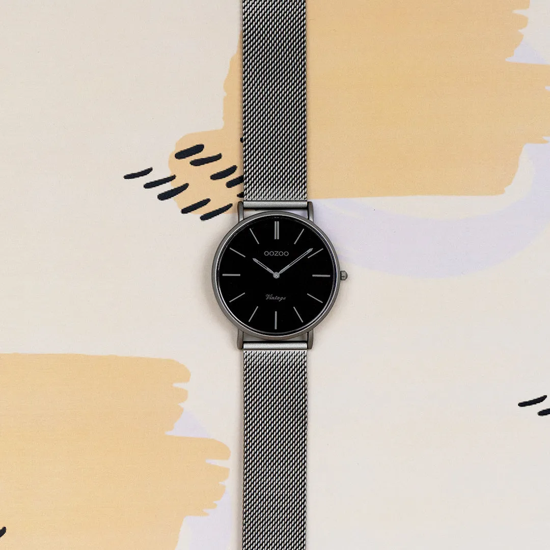 Titanium OOZOO watch with titanium metal mesh bracelet - C9929