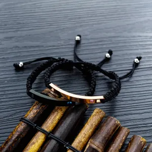 Titanium steel couple braided bracelet