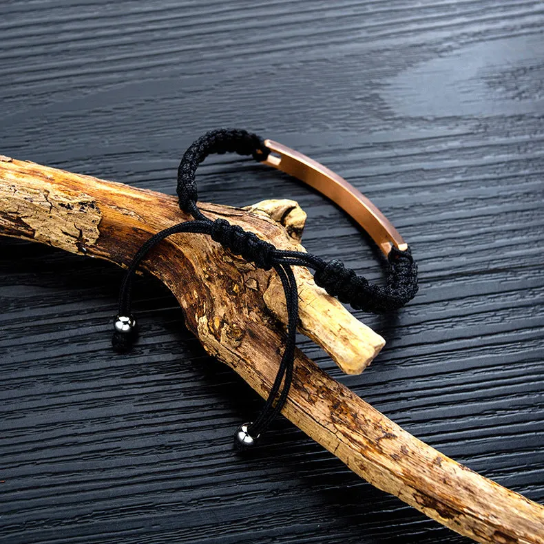 Titanium steel couple braided bracelet