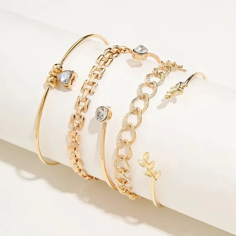 Trendy Contemporary Chain Bracelet Set