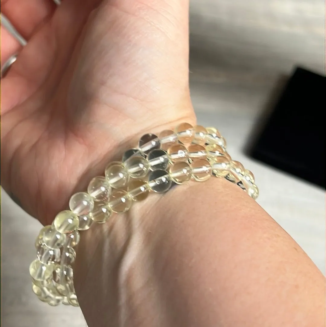 Trio Wrap Around Bead Bracelet / Necklace - Citrine