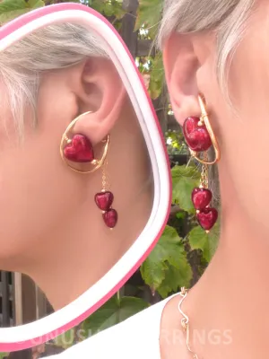 Venice - Gold Filled Red Heart with dangle