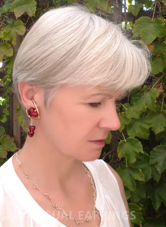 Venice - Gold Filled Red Heart with dangle