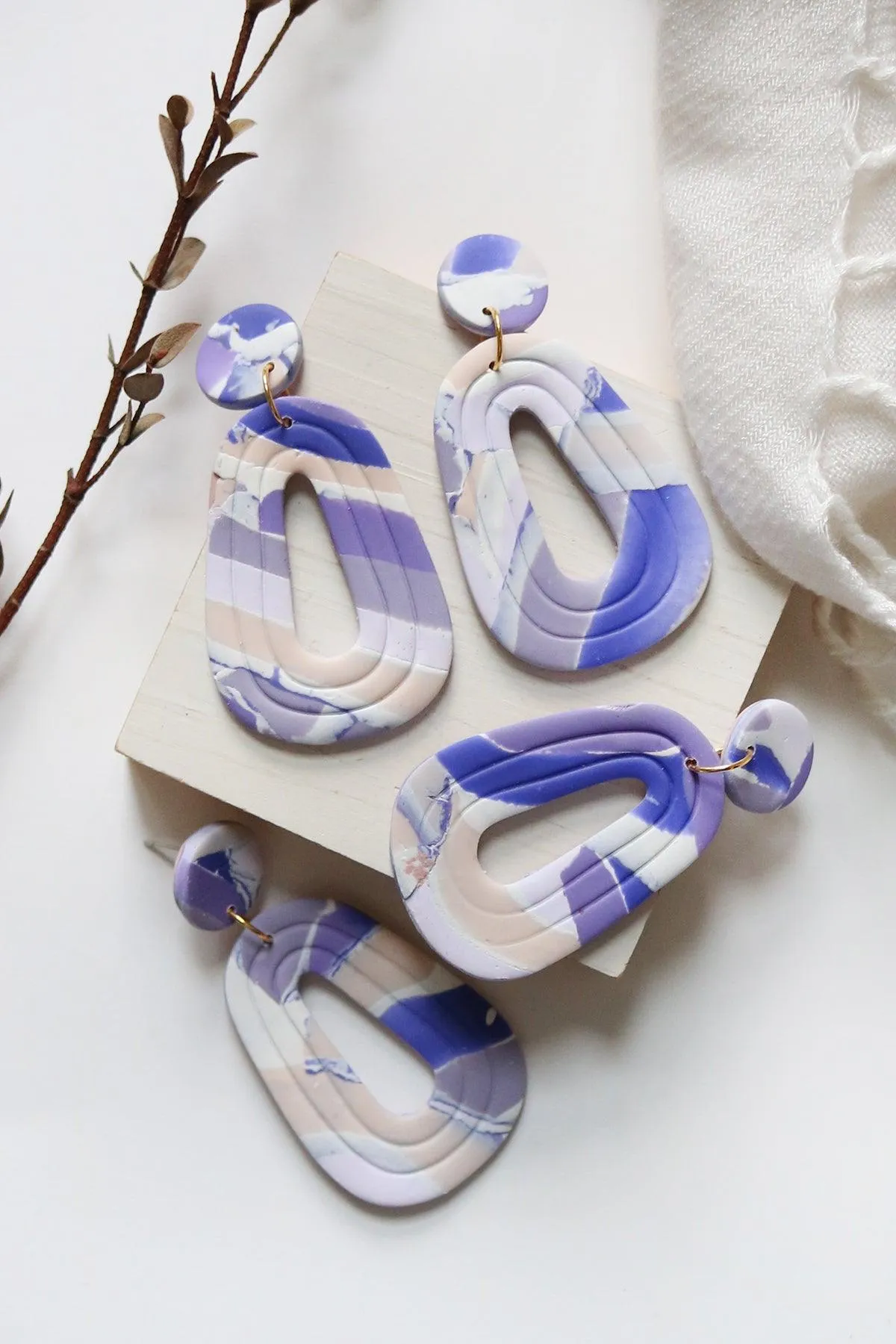Watercolour Polymer Clay Earrings Vol 4