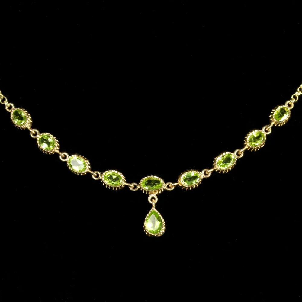 Wonderful 9Ct Gold Peridot Necklace