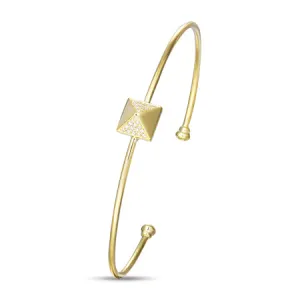 Yellow Gold Diamond Pyramid Bangle